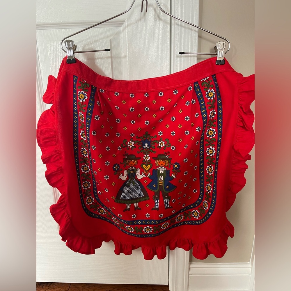 Vintage Kolf Austria Red Boy Girl Half Apron 100% Cotton 3006/1